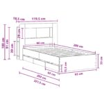 vidaXL Rám postele so skladom Dymový dub 90 x 200 cm Kompozitné drevo – Obrázok 10