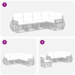 vidaXL Súprava záhradných pohoviek 5 pcs Bežová a smotanovo biela – Obrázok 6
