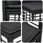 vidaXL Záhradná súprava gaučov 7 pcs Čierna a tmavošedá Polyester – Obrázok 6