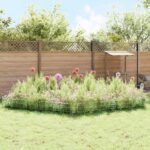 vidaXL Záhradný plot s kolíkmi 48 pcs 115 x 30 cm Mesh Strieborná – Obrázok 4