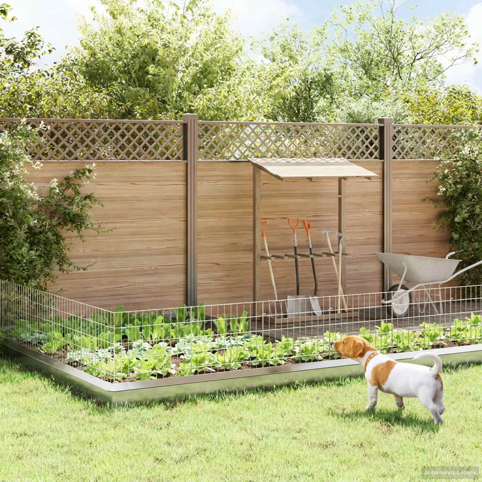 3438047_1.jpg vidaXL Záhradný plot s kolíkmi 48 pcs 55 x 50 cm Mesh Pozinkovaná oceľ – Obrázok 1