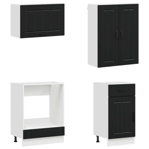 vidaXL Kuchynská jednotka LUCCA 8 pcs Čierna Kompozitné drevo – Obrázok 4