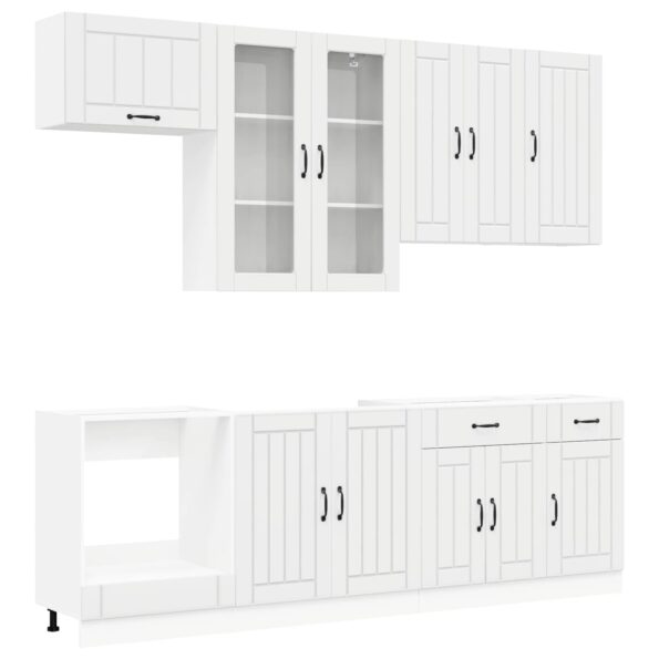 vidaXL Kuchynská jednotka LUCCA 8 pcs Biela s vysokým leskom – Obrázok 2