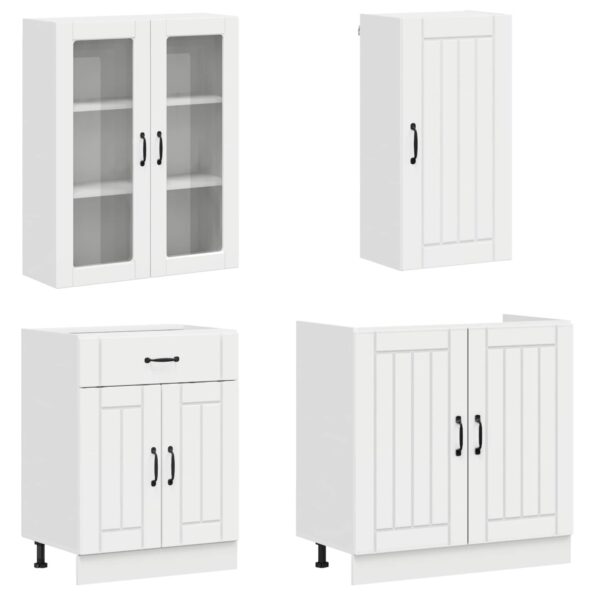 vidaXL Kuchynská jednotka LUCCA 8 pcs Biela s vysokým leskom – Obrázok 3