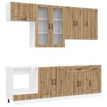 vidaXL Kuchynská jednotka LUCCA 8 pcs Dub artisan Kompozitné drevo – Obrázok 2