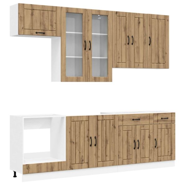 vidaXL Kuchynská jednotka LUCCA 8 pcs Dub artisan Kompozitné drevo – Obrázok 2