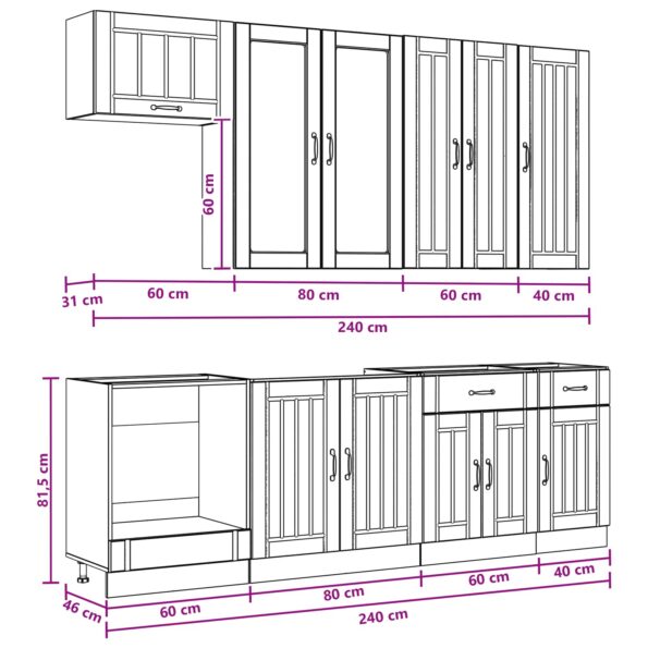 vidaXL Kuchynská jednotka LUCCA 8 pcs Biela s vysokým leskom – Obrázok 10