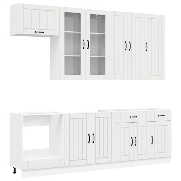vidaXL Kuchynská jednotka LUCCA 8 pcs Biela s vysokým leskom – Obrázok 2