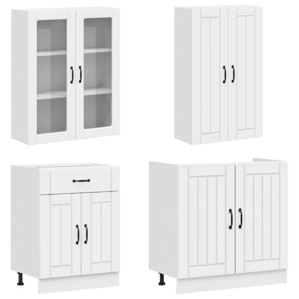 vidaXL Kuchynská jednotka LUCCA 8 pcs Biela s vysokým leskom – Obrázok 3