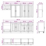 vidaXL Kuchynská jednotka LUCCA 8 pcs Biela s vysokým leskom – Obrázok 9