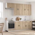 vidaXL Kuchynská jednotka PORTO 8 pcs Dub sonoma Kompozitné drevo