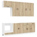 vidaXL Kuchynská jednotka PORTO 8 pcs Dub sonoma Kompozitné drevo – Obrázok 2