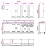 vidaXL Kuchynská jednotka PORTO 8 pcs Betónovo sivá Kompozitné drevo – Obrázok 8