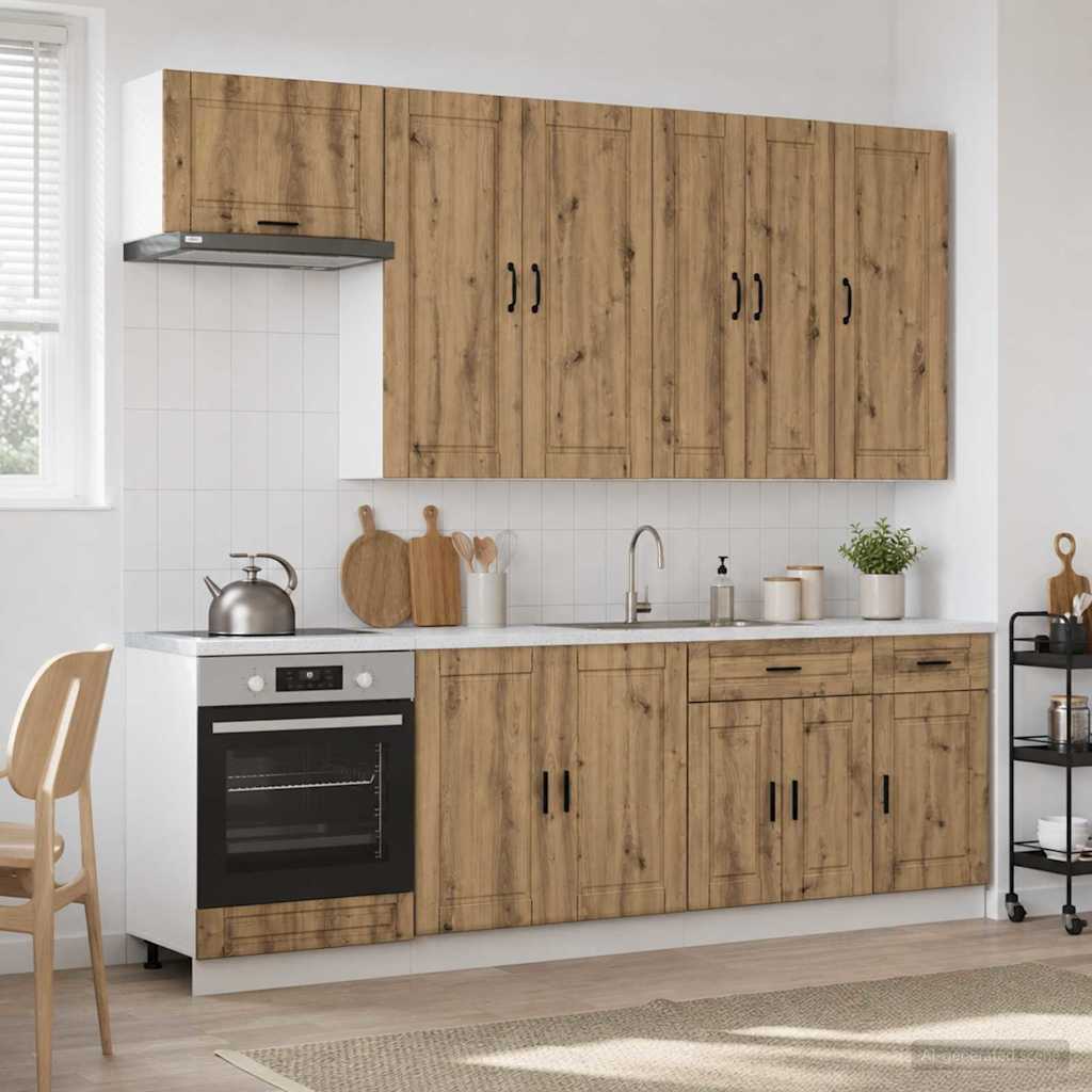 3438172_1.jpg vidaXL Kuchynská jednotka PORTO 8 pcs Dub artisan Kompozitné drevo – Obrázok 1