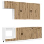vidaXL Kuchynská jednotka PORTO 8 pcs Dub artisan Kompozitné drevo – Obrázok 2