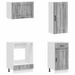 vidaXL Kuchynská jednotka PORTO 8 pcs Sivý Sonoma Kompozitné drevo – Obrázok 4