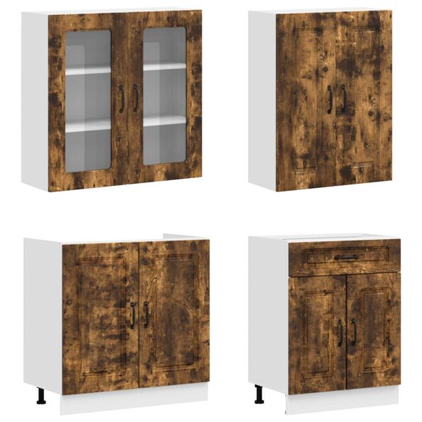 vidaXL Kuchynská jednotka KALMAR 8 pcs Dymový dub Kompozitné drevo – Obrázok 3