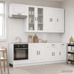 vidaXL Kuchynská jednotka KALMAR 8 pcs Biela s vysokým leskom