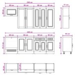 vidaXL Kuchynská jednotka KALMAR 8 pcs Biela s vysokým leskom – Obrázok 9