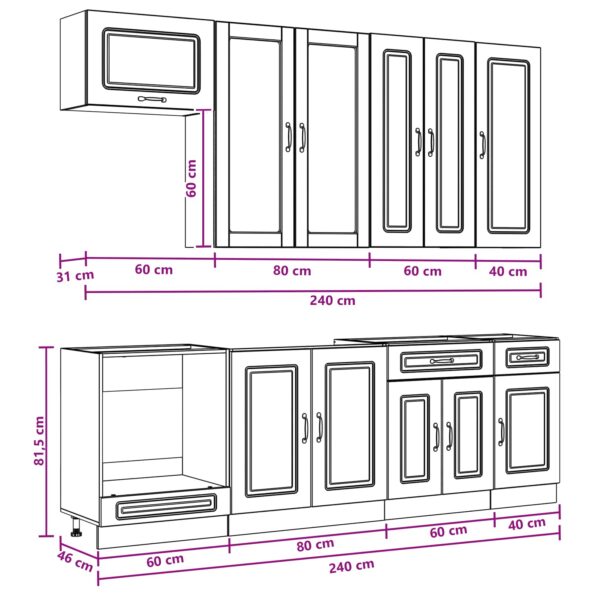 vidaXL Kuchynská jednotka KALMAR 8 pcs Dub artisan Kompozitné drevo – Obrázok 10