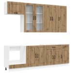 vidaXL Kuchynská jednotka KALMAR 8 pcs Dub artisan Kompozitné drevo – Obrázok 2