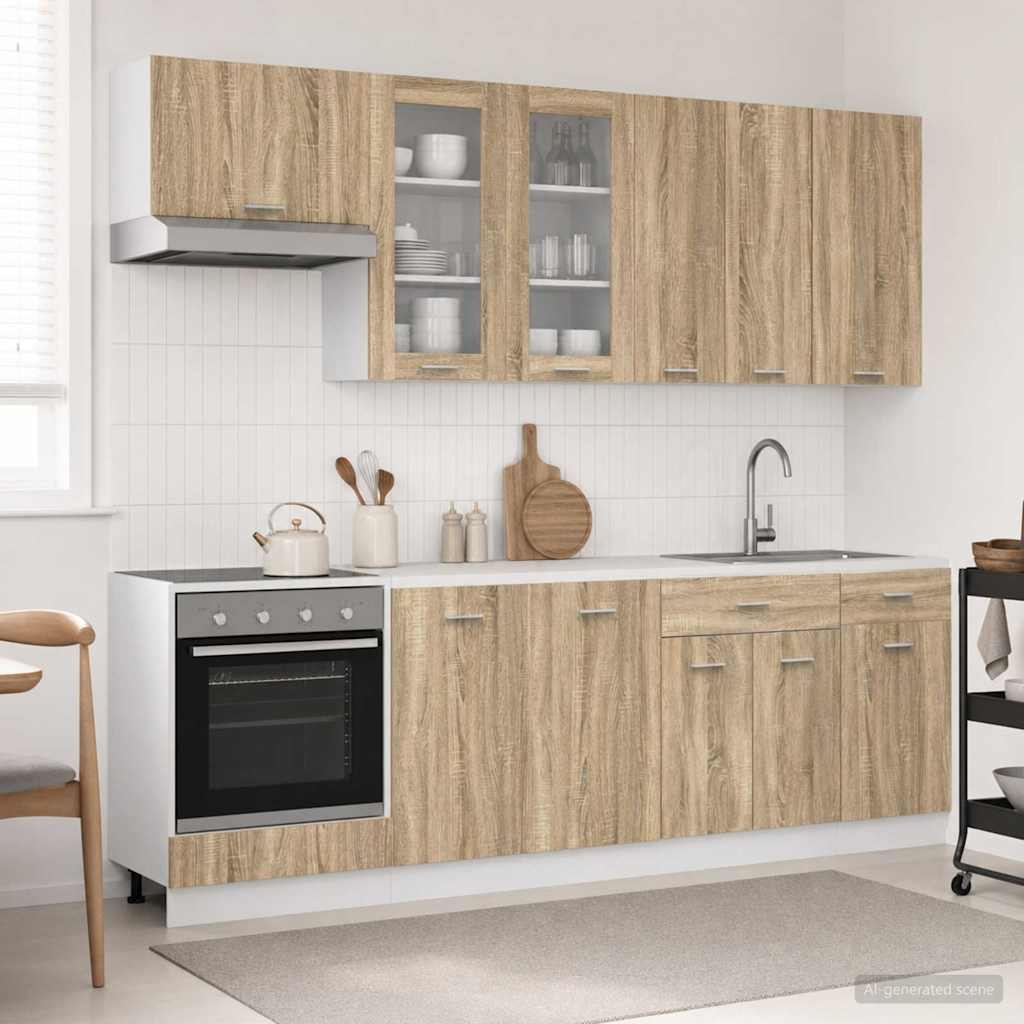 3438205_1.jpg vidaXL Kuchynská jednotka LYON 8 pcs Dub sonoma Kompozitné drevo – Obrázok 1