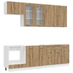 vidaXL Kuchynská jednotka LYON 8 pcs Dub artisan Kompozitné drevo – Obrázok 2