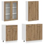 vidaXL Kuchynská jednotka LYON 8 pcs Dub artisan Kompozitné drevo – Obrázok 3