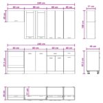 vidaXL Kuchynská jednotka LYON 8 pcs Dub artisan Kompozitné drevo – Obrázok 9