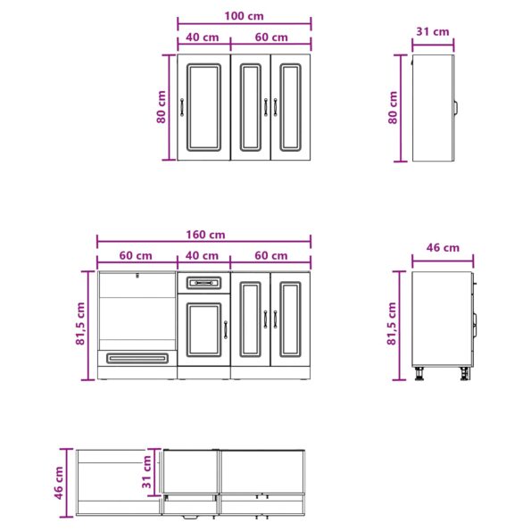 vidaXL Kuchynská jednotka KALMAR 5 pcs Dub artisan Kompozitné drevo – Obrázok 6