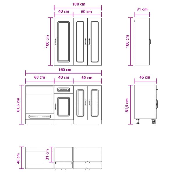 vidaXL Kuchynská jednotka KALMAR 5 pcs Dub artisan Kompozitné drevo – Obrázok 8