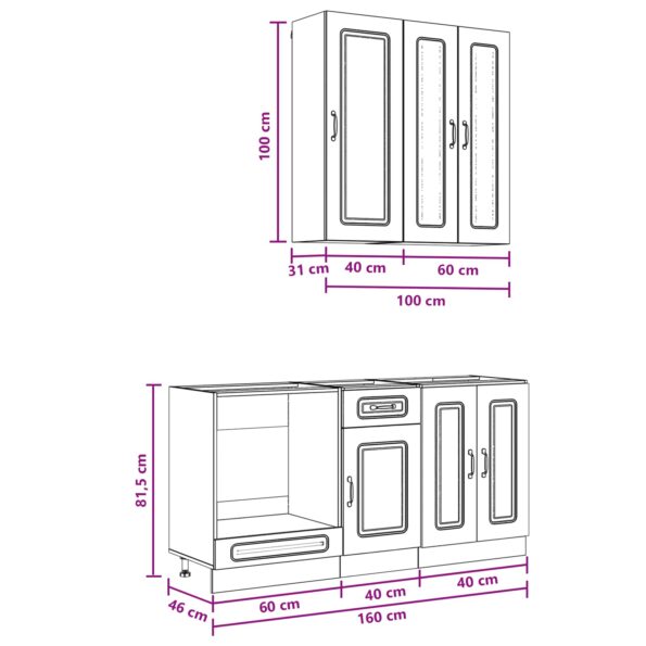 vidaXL Kuchynská jednotka KALMAR 5 pcs Dub artisan Kompozitné drevo – Obrázok 9