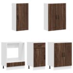 vidaXL Kuchynská jednotka LUCCA 5 pcs Hnedý dub Kompozitné drevo – Obrázok 3