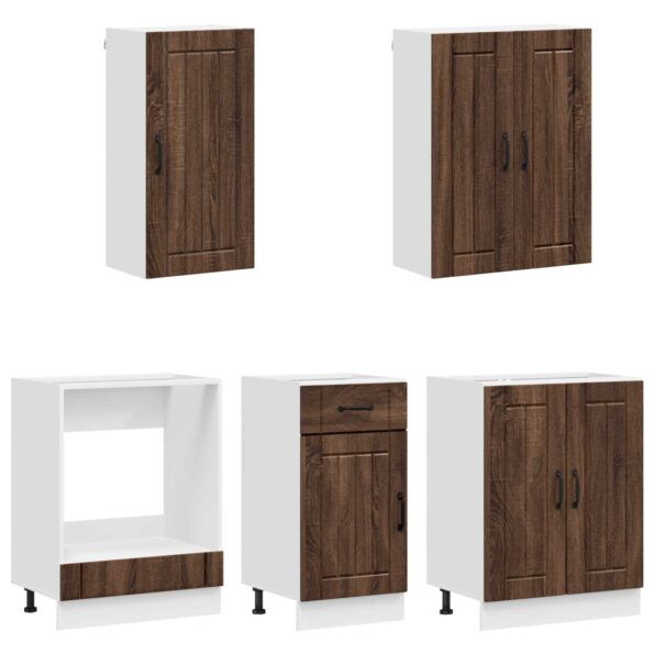 vidaXL Kuchynská jednotka LUCCA 5 pcs Hnedý dub Kompozitné drevo – Obrázok 3