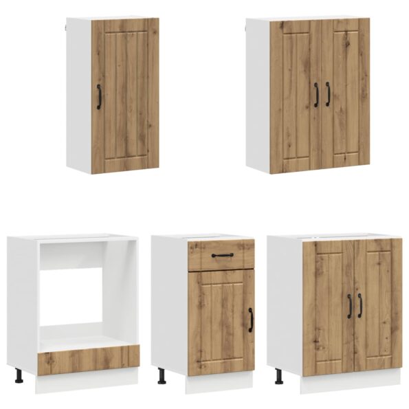 vidaXL Kuchynská jednotka LUCCA 5 pcs Dub artisan Kompozitné drevo – Obrázok 3