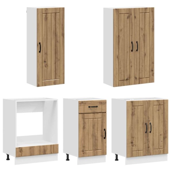 vidaXL Kuchynská jednotka LUCCA 5 pcs Dub artisan Kompozitné drevo – Obrázok 3