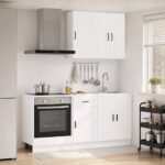 vidaXL Kuchynská jednotka PORTO 5 pcs Biela Kompozitné drevo