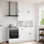 vidaXL Kuchynská jednotka PORTO 5 pcs Biela Kompozitné drevo