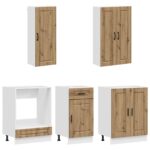 vidaXL Kuchynská jednotka PORTO 5 pcs Dub artisan Kompozitné drevo – Obrázok 3