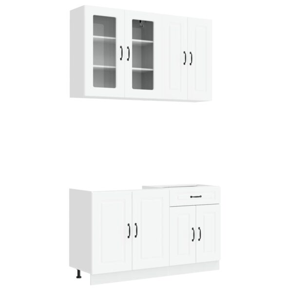 vidaXL Kuchynská jednotka KALMAR 4 pcs Biela Kompozitné drevo – Obrázok 2