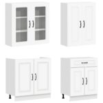 vidaXL Kuchynská jednotka KALMAR 4 pcs Biela Kompozitné drevo – Obrázok 3