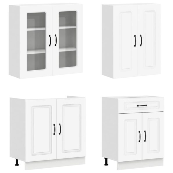 vidaXL Kuchynská jednotka KALMAR 4 pcs Biela Kompozitné drevo – Obrázok 3