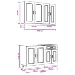 vidaXL Kuchynská jednotka KALMAR 4 pcs Betónovo sivá Kompozitné drevo – Obrázok 7