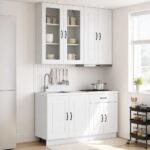vidaXL Kuchynská jednotka KALMAR 4 pcs Biela s vysokým leskom