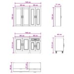vidaXL Kuchynská jednotka KALMAR 4 pcs Biela s vysokým leskom – Obrázok 7