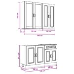 vidaXL Kuchynská jednotka KALMAR 4 pcs Biela s vysokým leskom – Obrázok 8