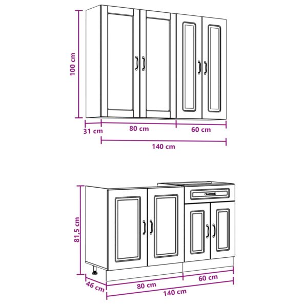 vidaXL Kuchynská jednotka KALMAR 4 pcs Dub artisan Kompozitné drevo – Obrázok 8