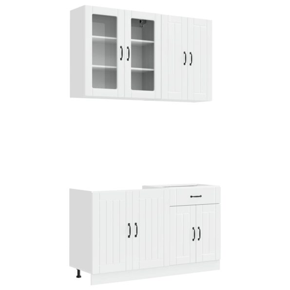 vidaXL Kuchynská jednotka LUCCA 4 pcs Biela s vysokým leskom – Obrázok 2