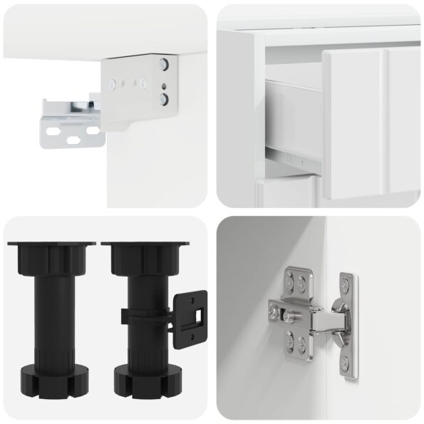vidaXL Kuchynská jednotka LUCCA 4 pcs Biela s vysokým leskom – Obrázok 4