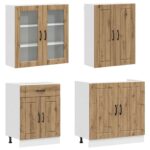 vidaXL Kuchynská jednotka LUCCA 4 pcs Dub artisan Kompozitné drevo – Obrázok 3